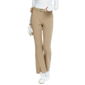 Elastic waist slightly flared trousers (khaki)