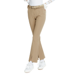 Elastic waist slightly flared trousers (khaki)