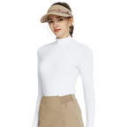White crew neck long-sleeved undershirt