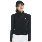 Two-piece vest long-sleeved top (black)