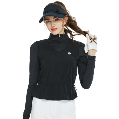 BLKTEE兩件式背心長袖衣(黑)