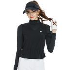 Two-piece vest long-sleeved top (black)