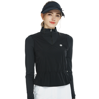 BLKTEE兩件式背心長袖衣(黑)