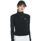 Two-piece vest long-sleeved top (black)