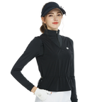 Two-piece vest long-sleeved top (black)