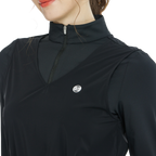 Two-piece vest long-sleeved top (black)