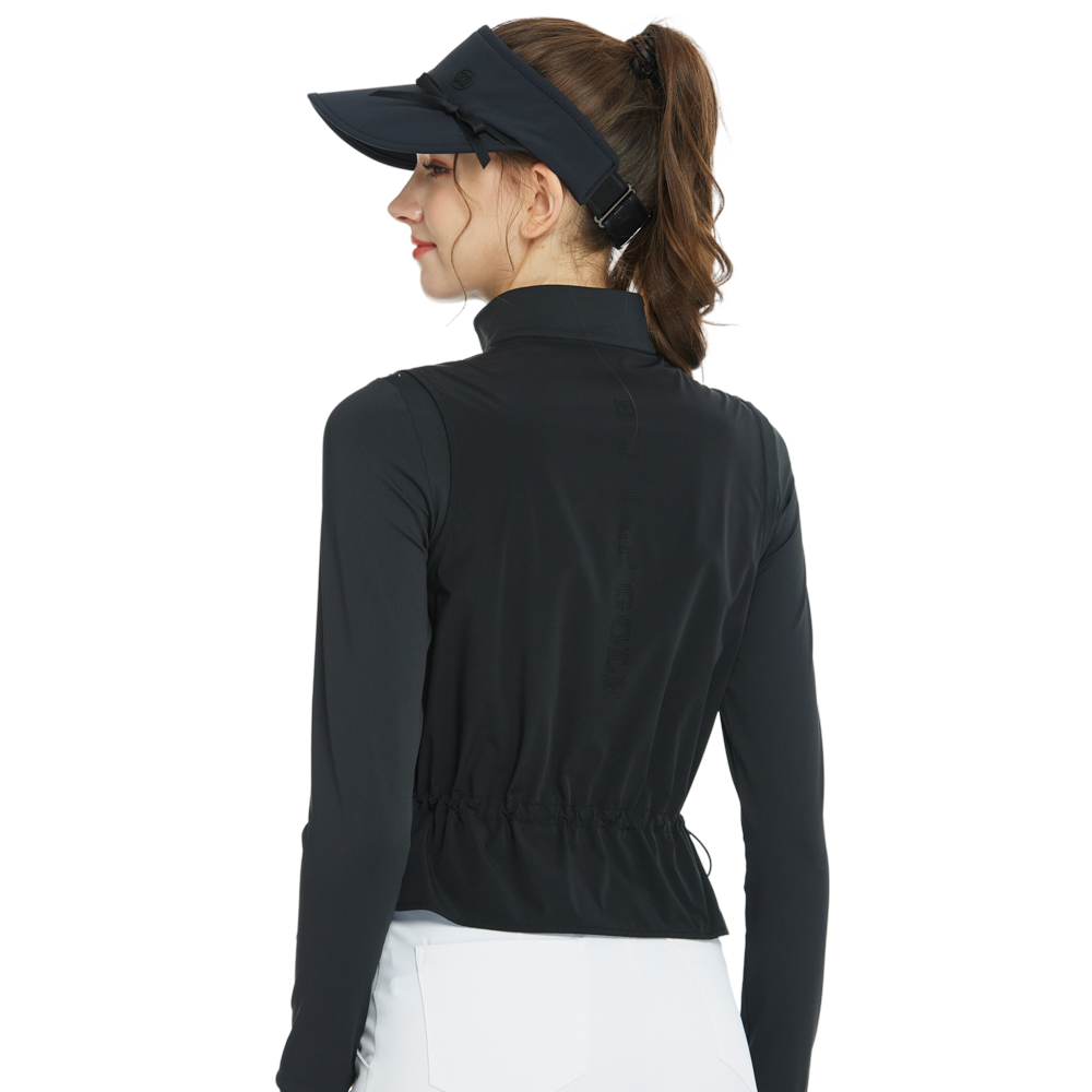 Two-piece vest long-sleeved top (black)