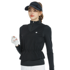 Two-piece vest long-sleeved top (black)