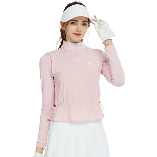 BLKTEE兩件式背心長袖衣(粉紅)