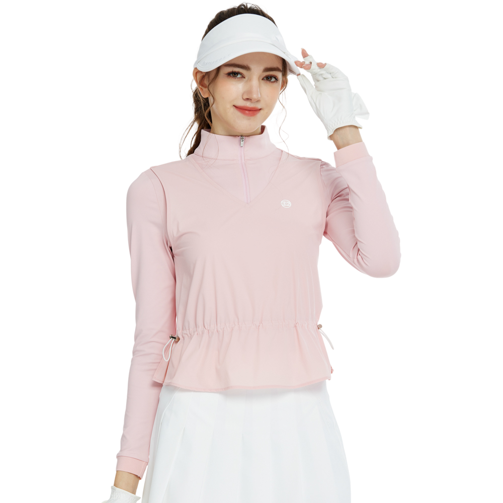 Baju atasan lengan panjang dua helai (merah jambu)