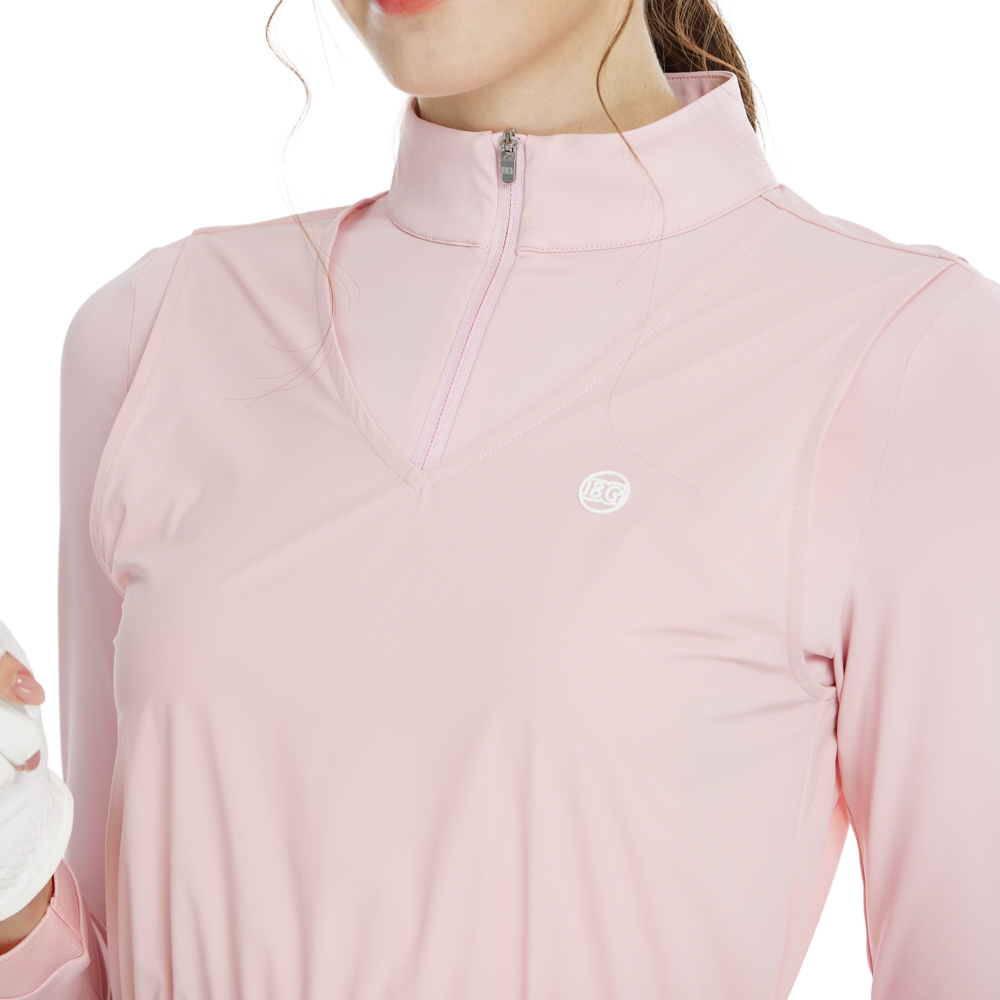 BLKTEE兩件式背心長袖衣(粉紅)