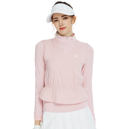 BLKTEE兩件式背心長袖衣(粉紅)