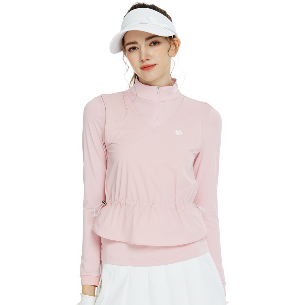 Baju atasan lengan panjang dua helai (merah jambu)