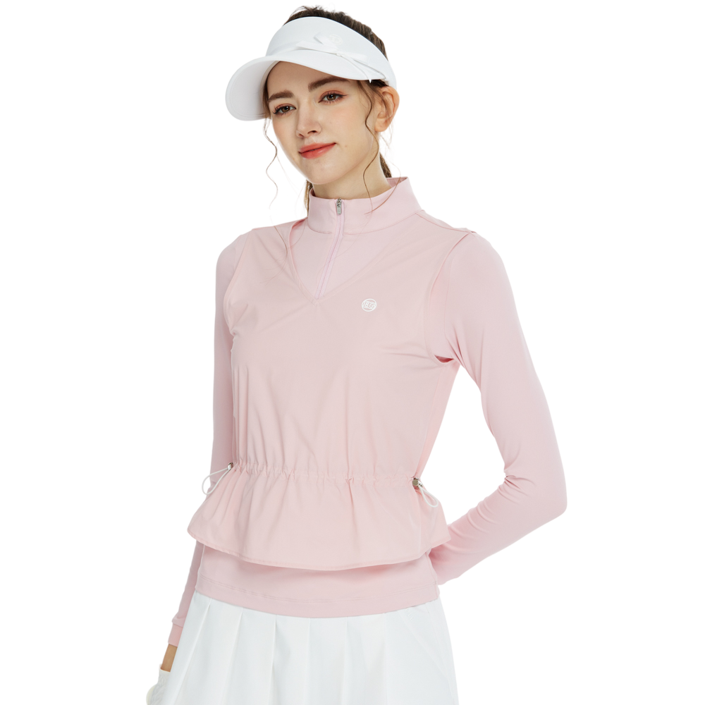 Baju atasan lengan panjang dua helai (merah jambu)