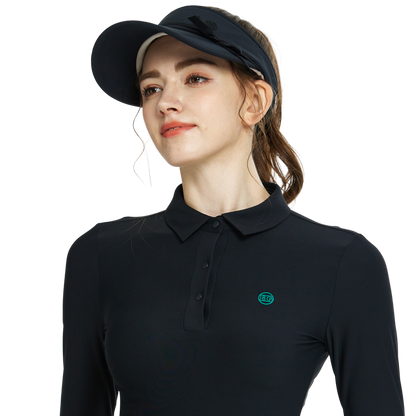 BLKTEE女緞帶中空帽(黑)