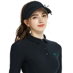 BLKTEE女緞帶中空帽(黑)