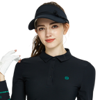 BLKTEE女緞帶中空帽(黑)
