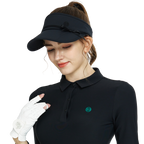 BLKTEE女緞帶中空帽(黑)