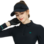 BLKTEE女緞帶中空帽(黑)