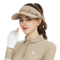女緞帶中空帽(卡其)