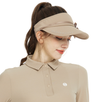 BLKTEE女緞帶中空帽(卡其)