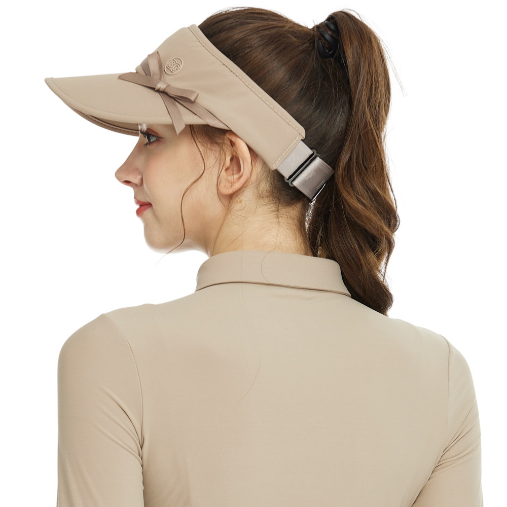 BLKTEE女緞帶中空帽(卡其)