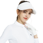 BLKTEE女緞帶中空帽(白)