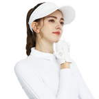 BLKTEE女緞帶中空帽(白)