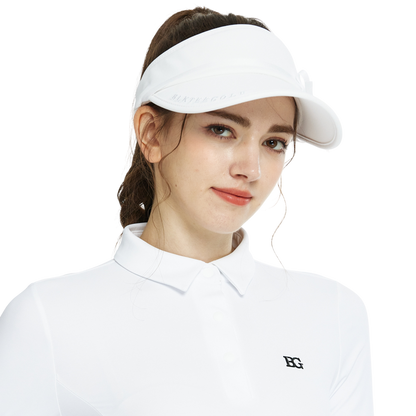 BLKTEE女緞帶中空帽(白)