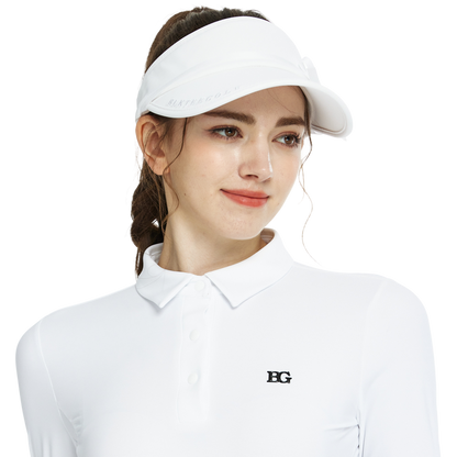 BLKTEE女緞帶中空帽(白)