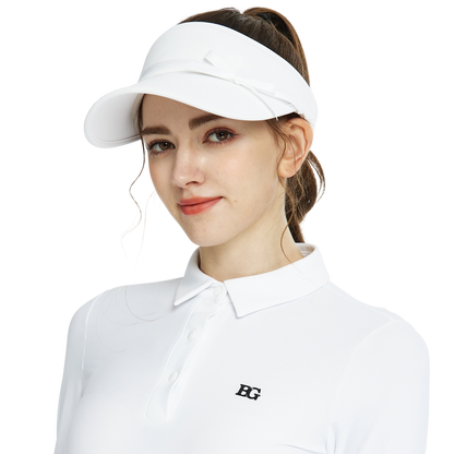 BLKTEE女緞帶中空帽(白)