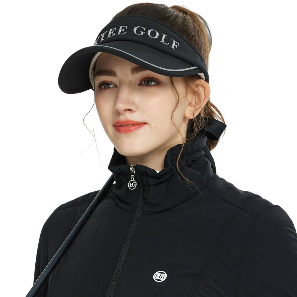 BLKTEE女可拆蝴蝶結中空帽(黑)