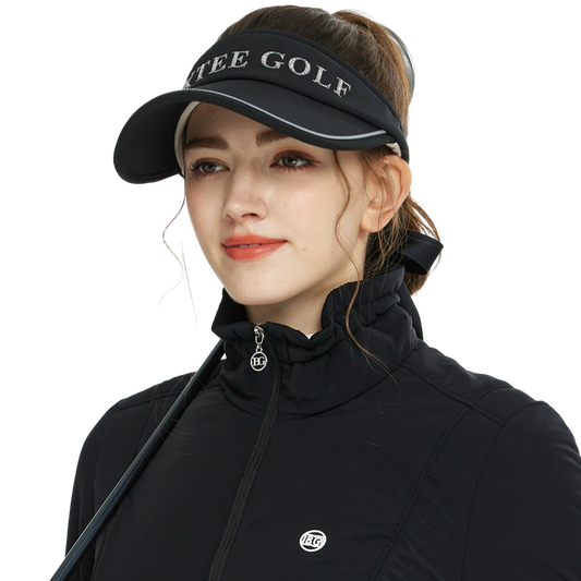 BLKTEE女可拆蝴蝶結中空帽(黑)