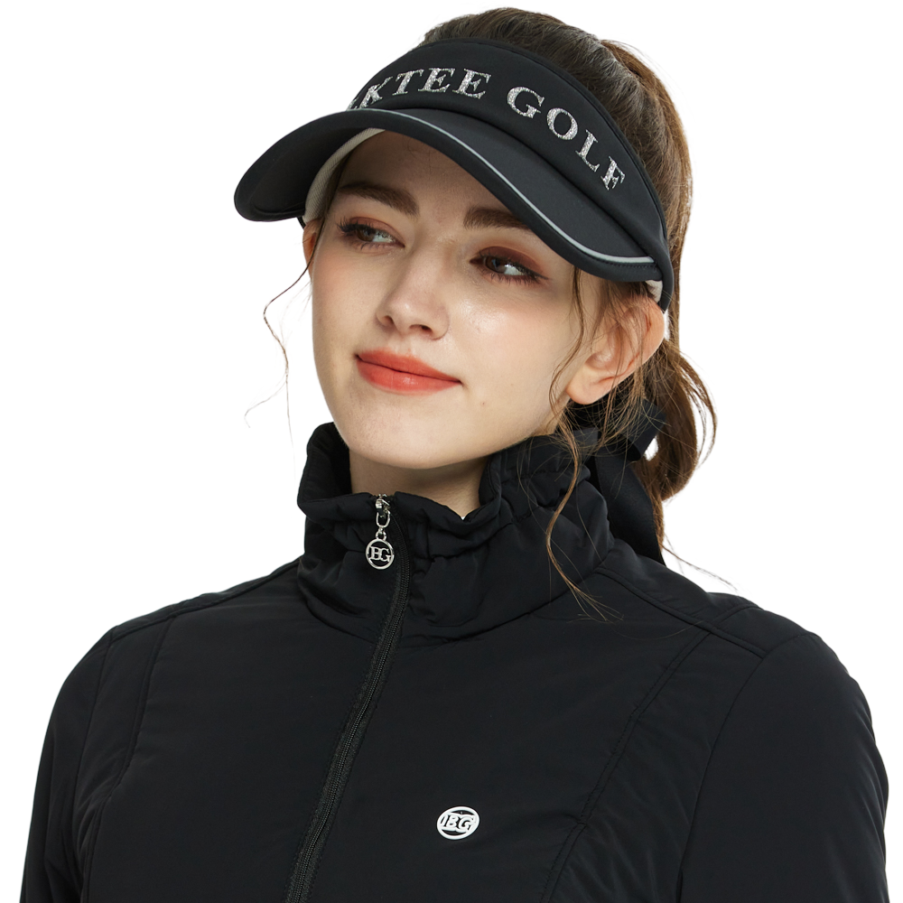 BLKTEE女可拆蝴蝶結中空帽(黑)