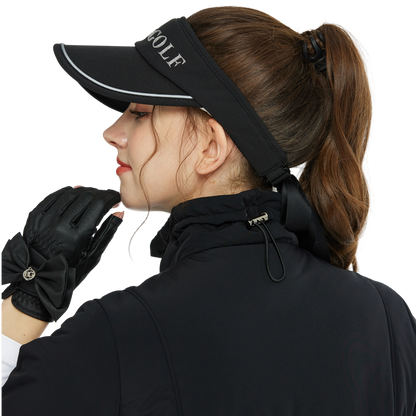 BLKTEE女可拆蝴蝶結中空帽(黑)