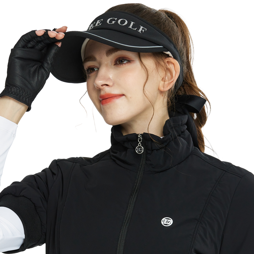 BLKTEE女可拆蝴蝶結中空帽(黑)