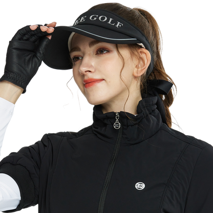 BLKTEE女可拆蝴蝶結中空帽(黑)