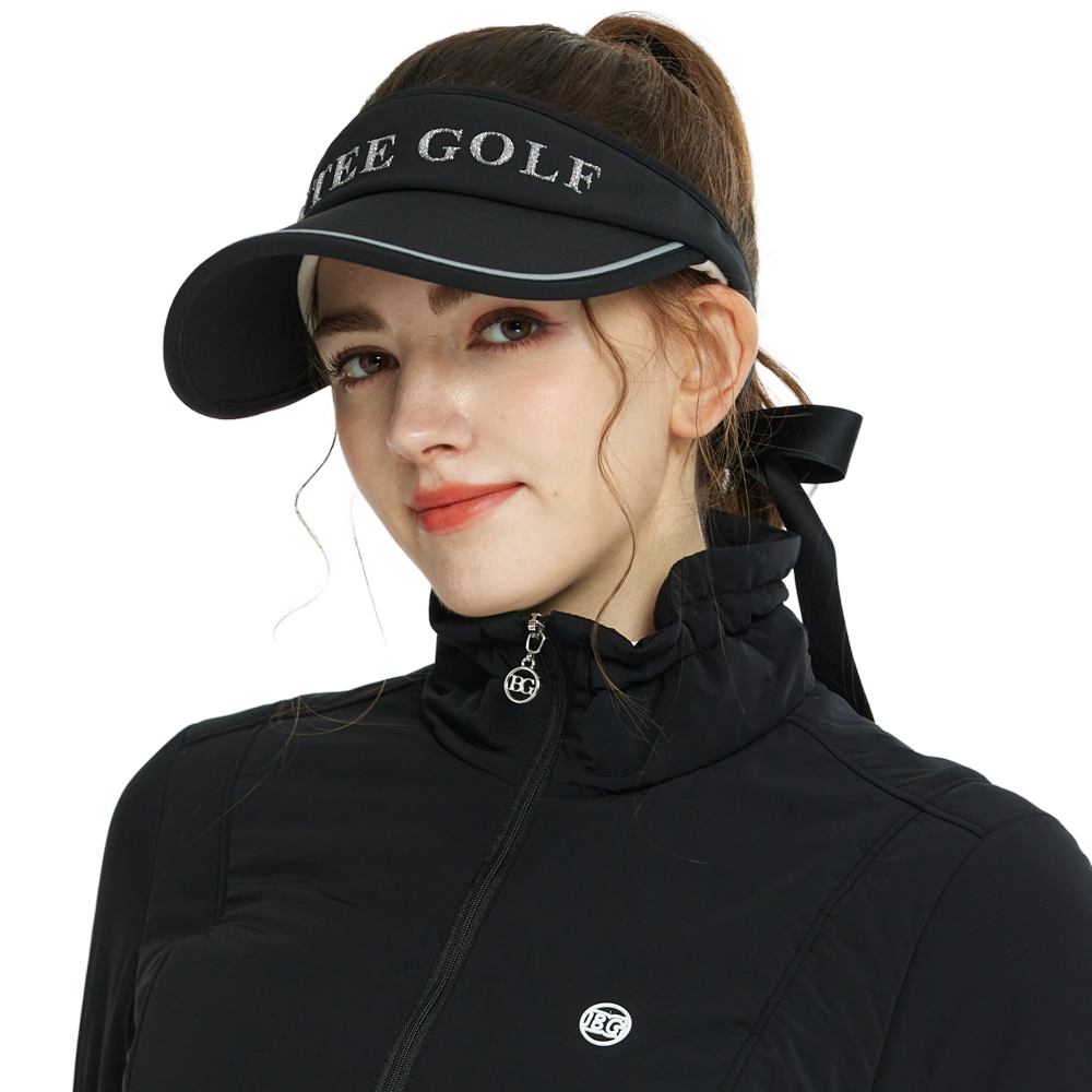 BLKTEE女可拆蝴蝶結中空帽(黑)