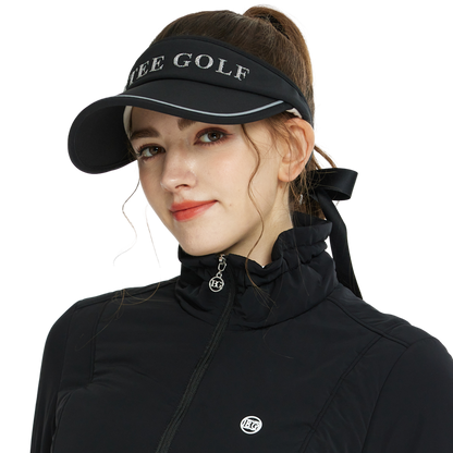 BLKTEE女可拆蝴蝶結中空帽(黑)