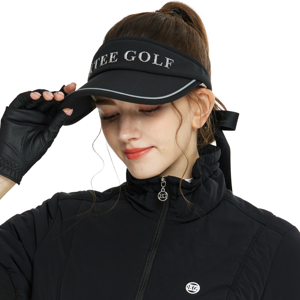 BLKTEE女可拆蝴蝶結中空帽(黑)