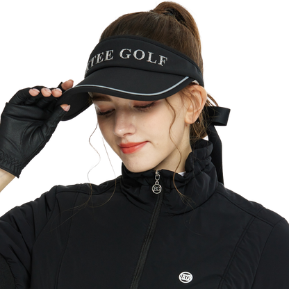 BLKTEE女可拆蝴蝶結中空帽(黑)