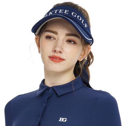 BLKTEE女可拆蝴蝶結中空帽(寶藍)