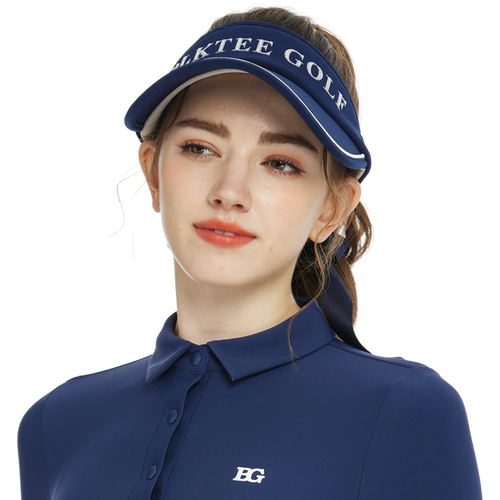 BLKTEE女可拆蝴蝶結中空帽(寶藍)