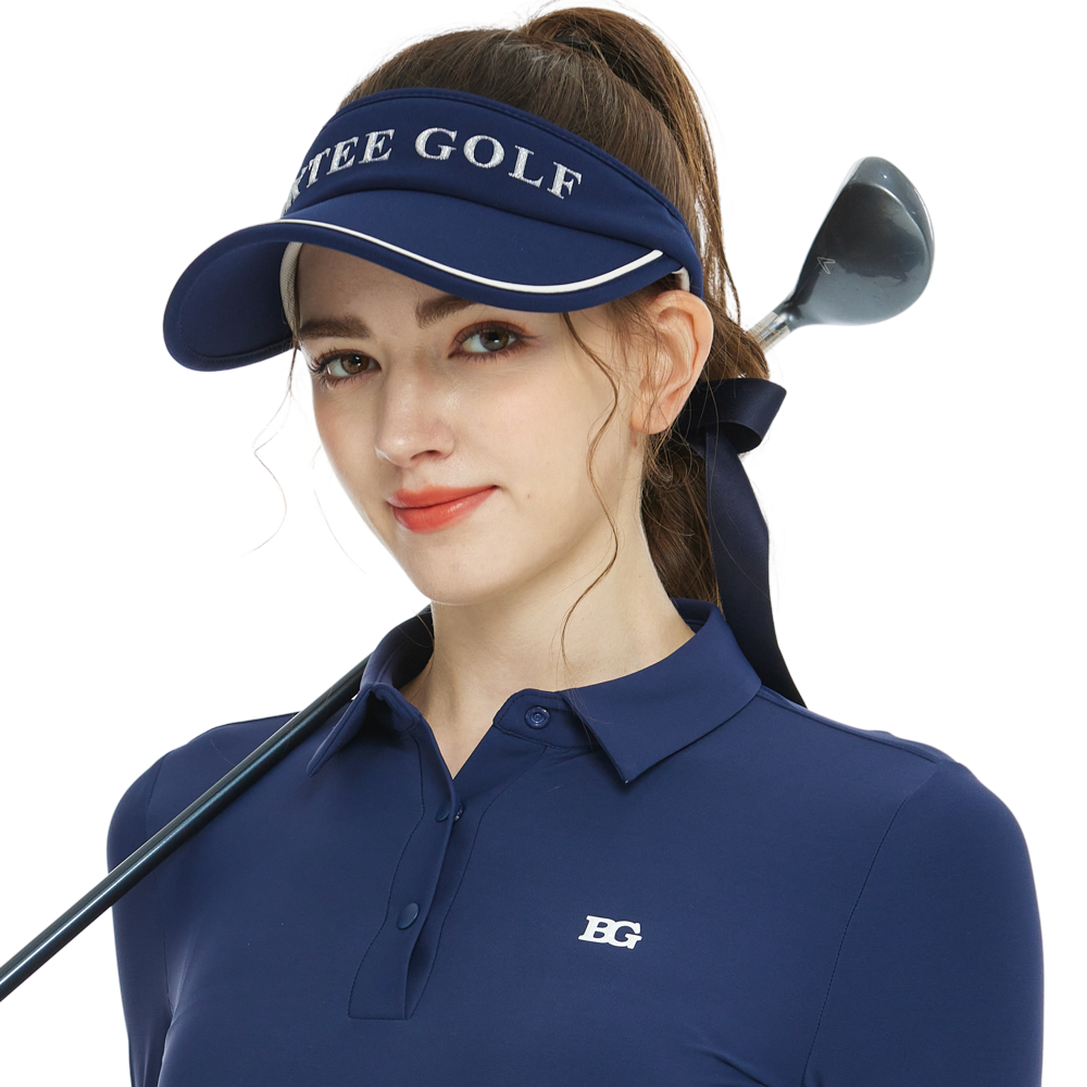 BLKTEE女可拆蝴蝶結中空帽(寶藍)