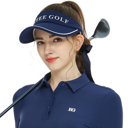 BLKTEE女可拆蝴蝶結中空帽(寶藍)