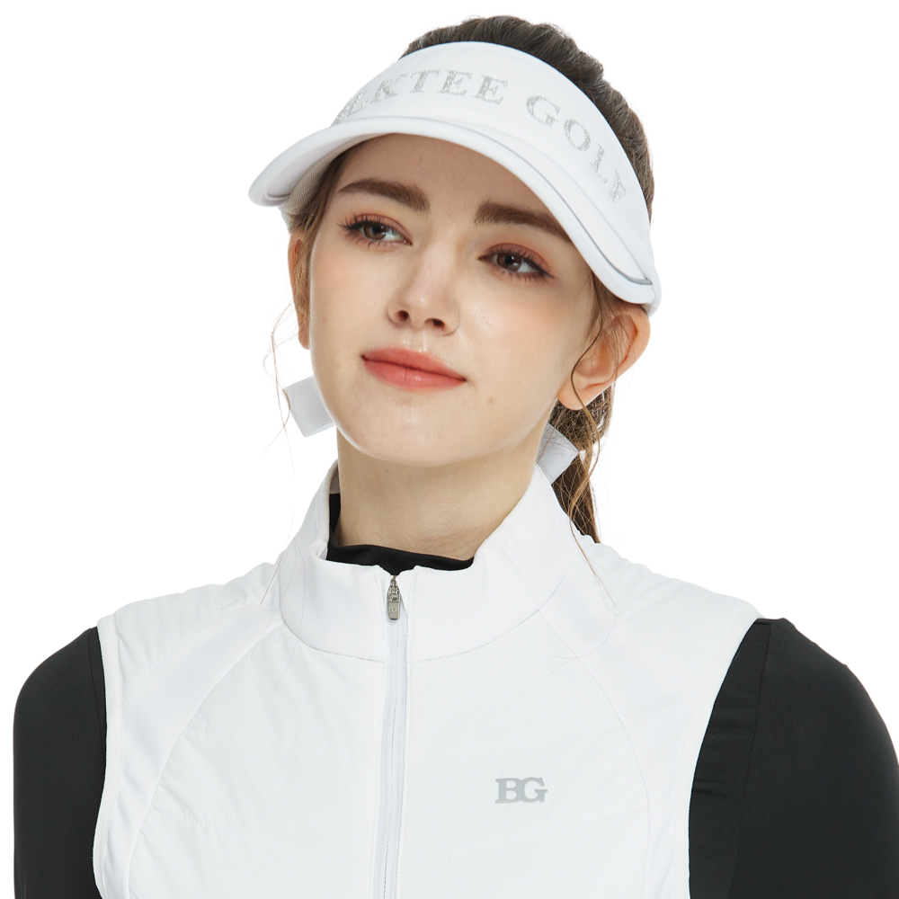 BLKTEE女可拆蝴蝶結中空帽(白)