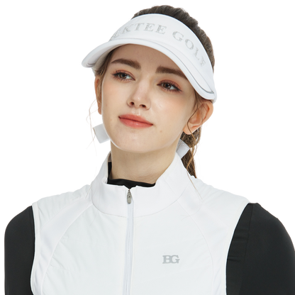 BLKTEE女可拆蝴蝶結中空帽(白)