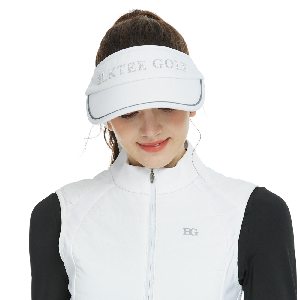 BLKTEE女可拆蝴蝶結中空帽(白)