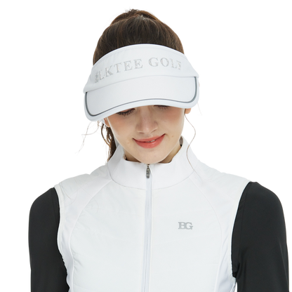 BLKTEE女可拆蝴蝶結中空帽(白)