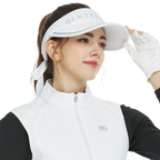 BLKTEE女可拆蝴蝶結中空帽(白)